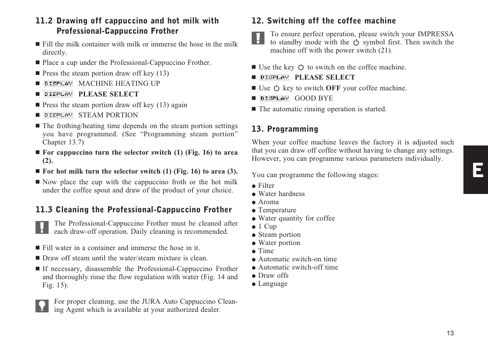 Jura Capresso impressa F90/F9 User Manual | Page 13 / 24