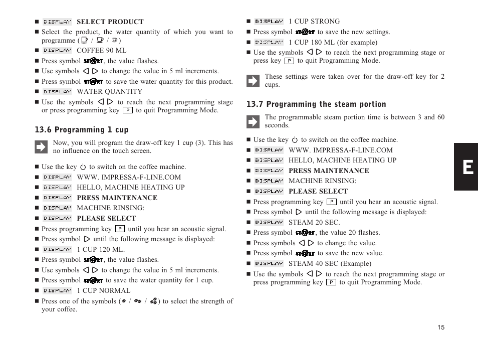 Jura Capresso impressa F90/F9 User Manual | Page 15 / 24