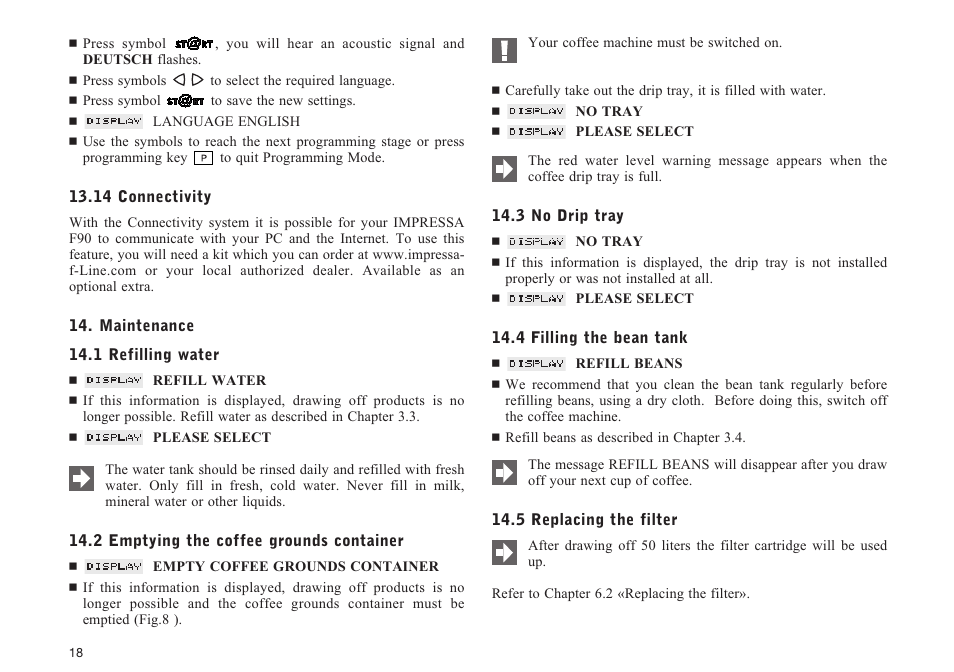 Jura Capresso impressa F90/F9 User Manual | Page 18 / 24