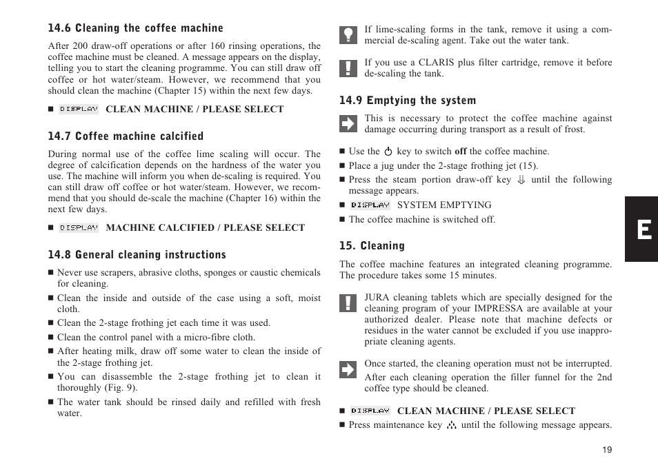 Jura Capresso impressa F90/F9 User Manual | Page 19 / 24