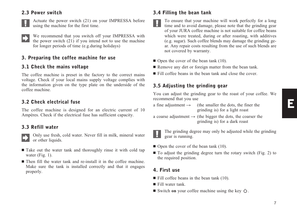 Jura Capresso impressa F90/F9 User Manual | Page 7 / 24