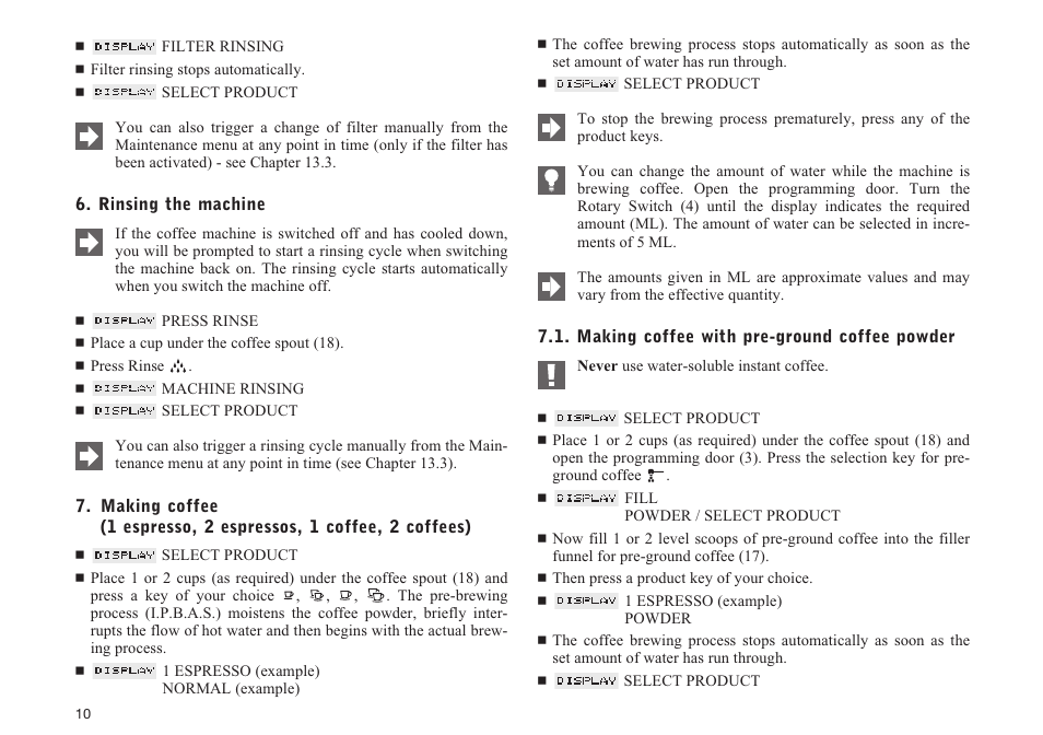 Jura Capresso IMPRESSA S9/S7 User Manual | Page 10 / 28