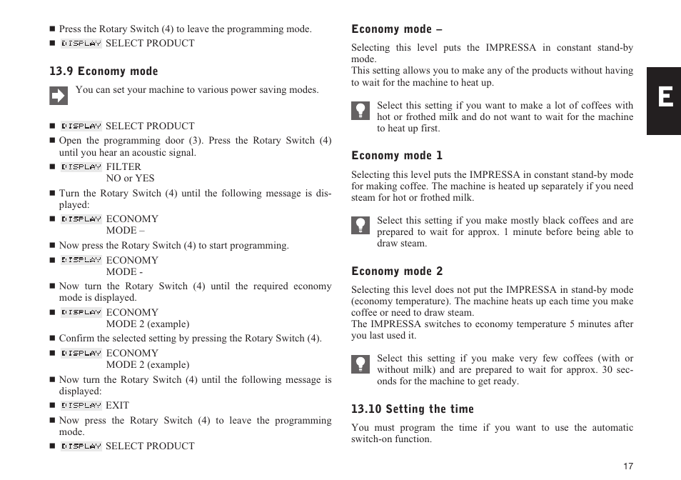 Jura Capresso IMPRESSA S9/S7 User Manual | Page 17 / 28