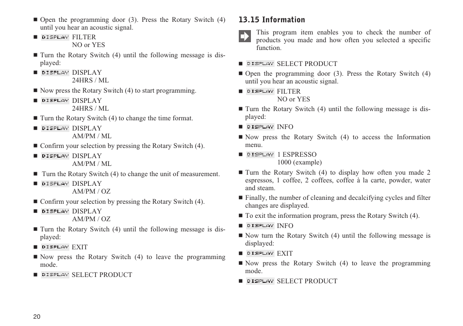 Jura Capresso IMPRESSA S9/S7 User Manual | Page 20 / 28