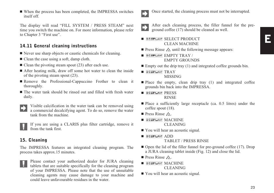 Jura Capresso IMPRESSA S9/S7 User Manual | Page 23 / 28