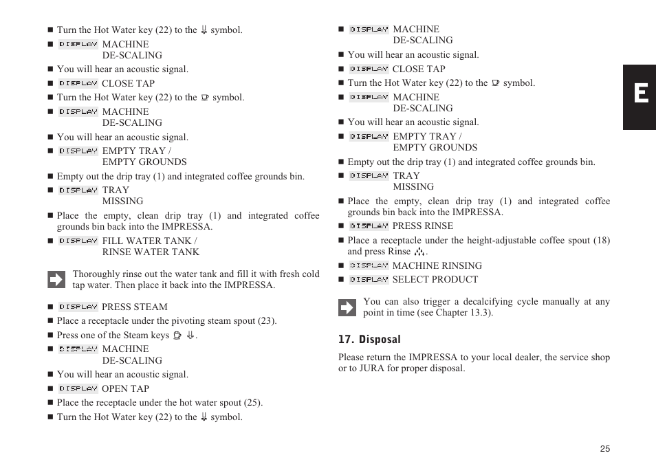 Jura Capresso IMPRESSA S9/S7 User Manual | Page 25 / 28