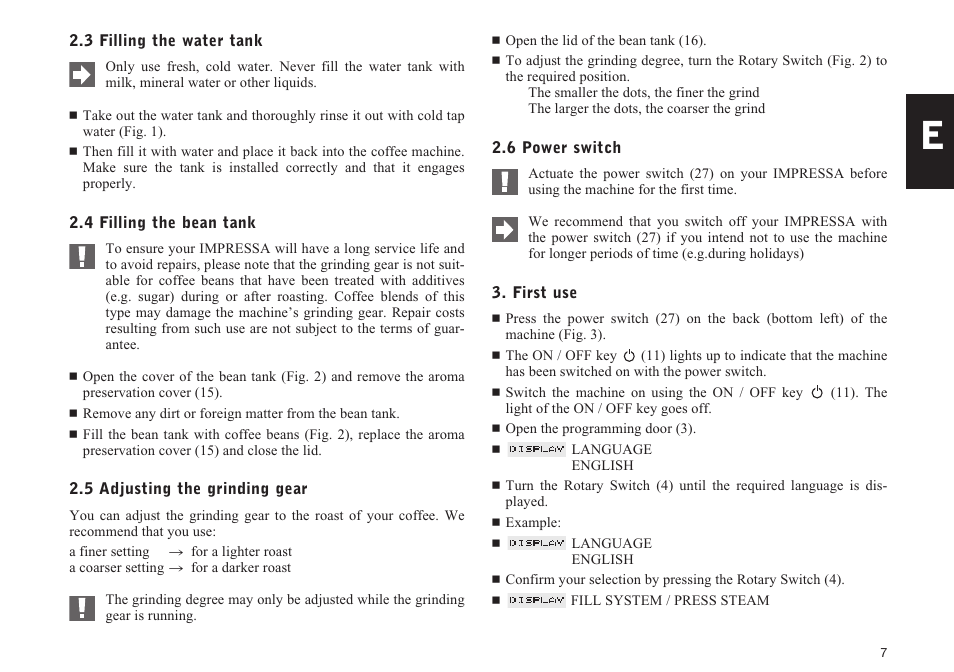 Jura Capresso IMPRESSA S9/S7 User Manual | Page 7 / 28