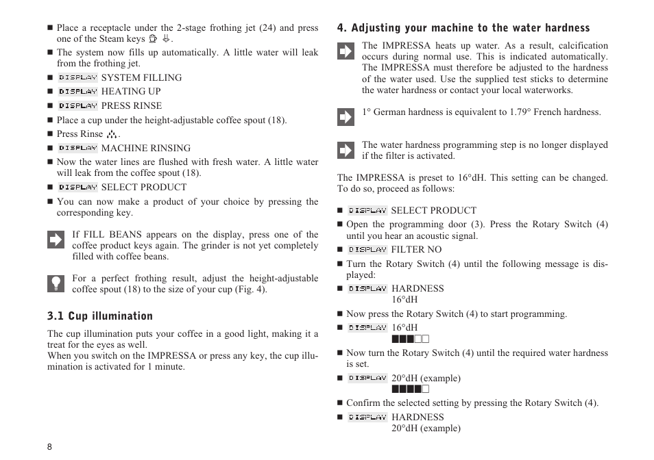 Jura Capresso IMPRESSA S9/S7 User Manual | Page 8 / 28