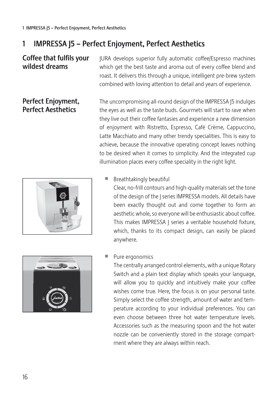 Jura Capresso IMPRESSA J5 User Manual | Page 16 / 104