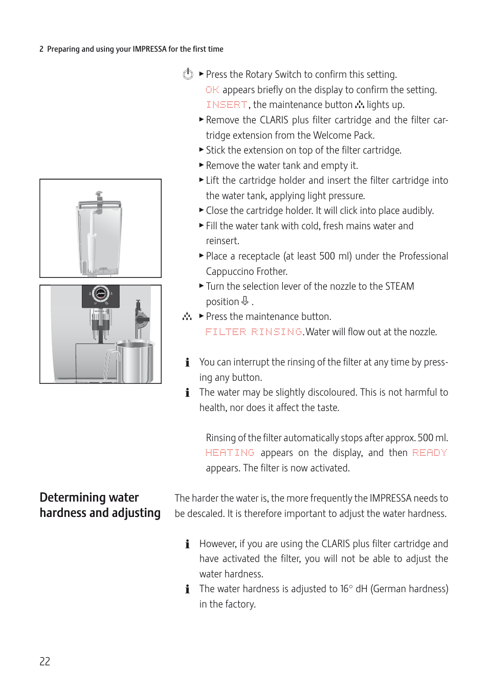Jura Capresso IMPRESSA J5 User Manual | Page 22 / 104