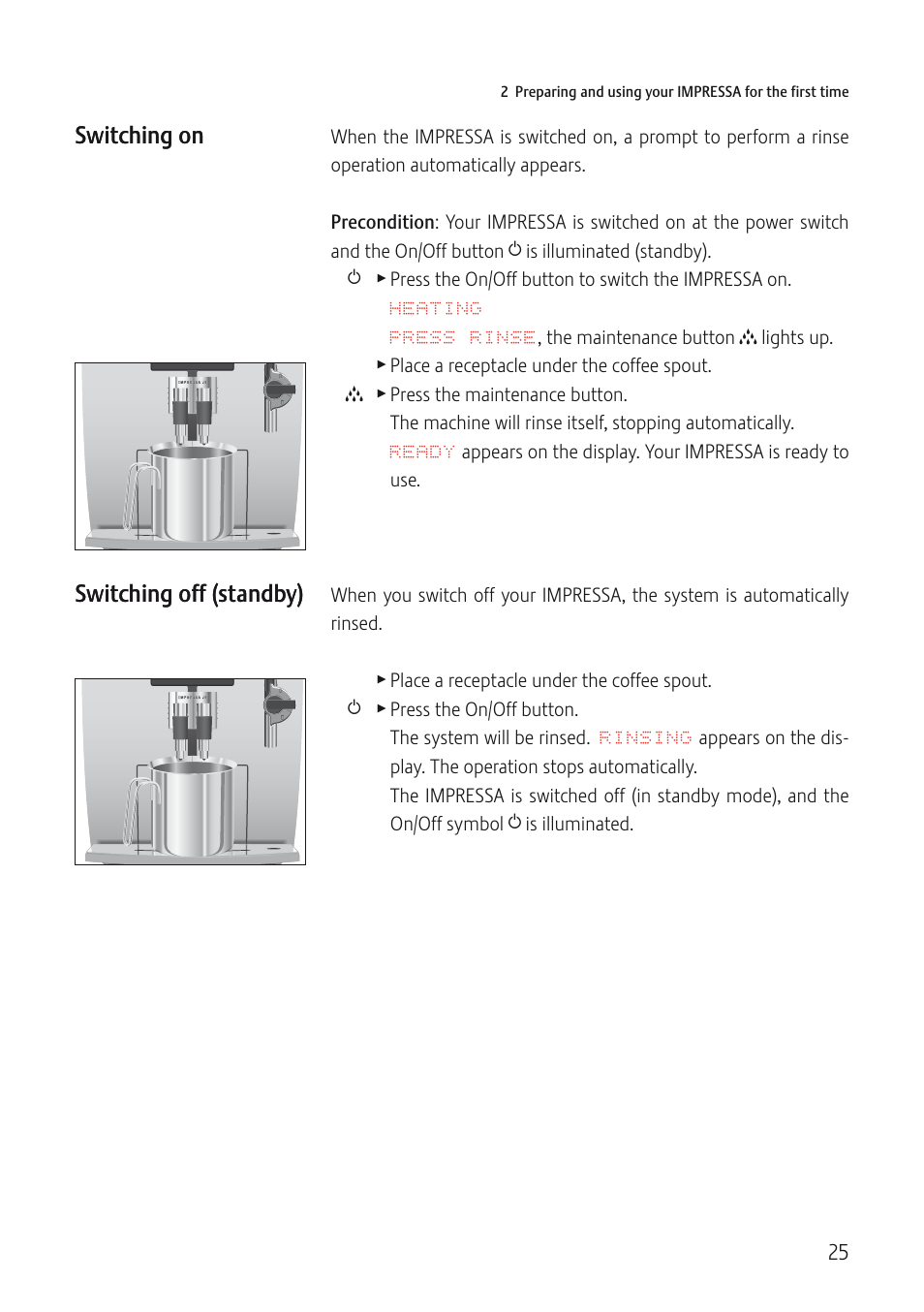 Jura Capresso IMPRESSA J5 User Manual | Page 25 / 104