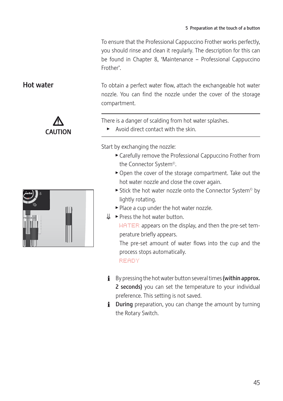 Jura Capresso IMPRESSA J5 User Manual | Page 45 / 104