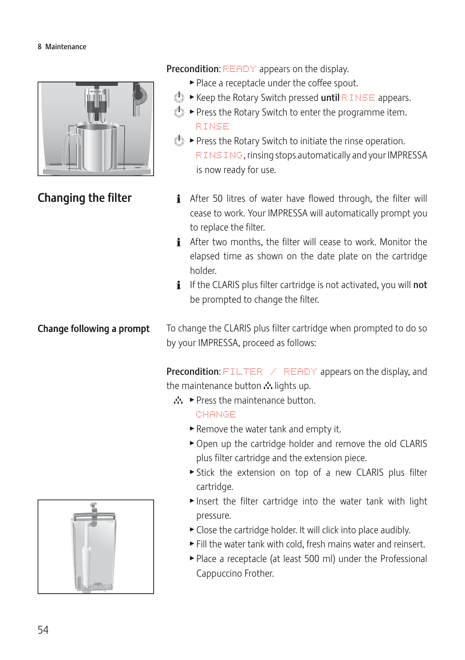 Jura Capresso IMPRESSA J5 User Manual | Page 54 / 104
