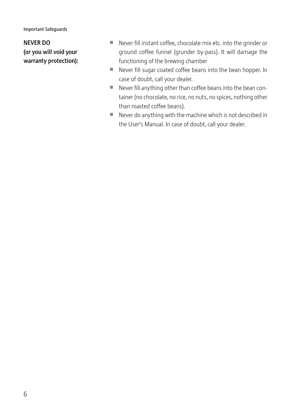 Jura Capresso IMPRESSA J5 User Manual | Page 6 / 104