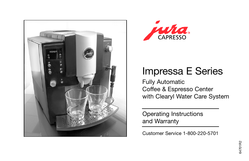 Jura Capresso IMPRESSA E SERIES 64701R2 User Manual | 24 pages