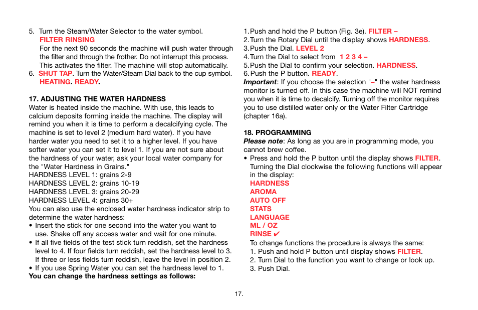 Jura Capresso IMPRESSA E SERIES 64701R2 User Manual | Page 17 / 24