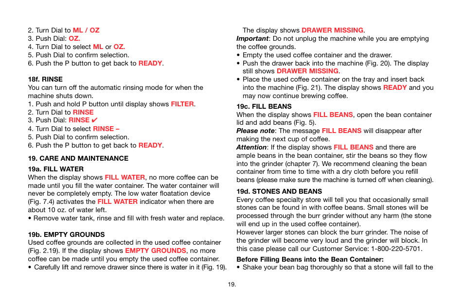 Jura Capresso IMPRESSA E SERIES 64701R2 User Manual | Page 19 / 24
