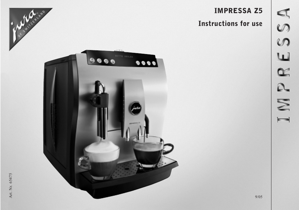 Jura Capresso IMPRESSA Z5 User Manual | 37 pages