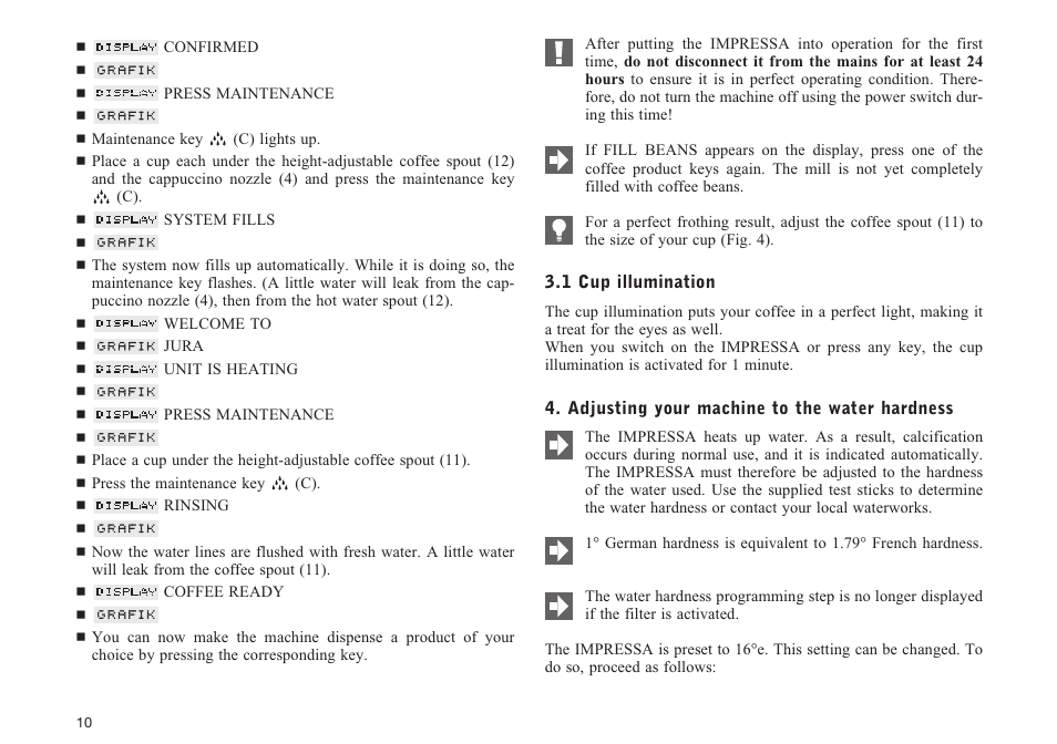 Jura Capresso IMPRESSA Z5 User Manual | Page 10 / 37