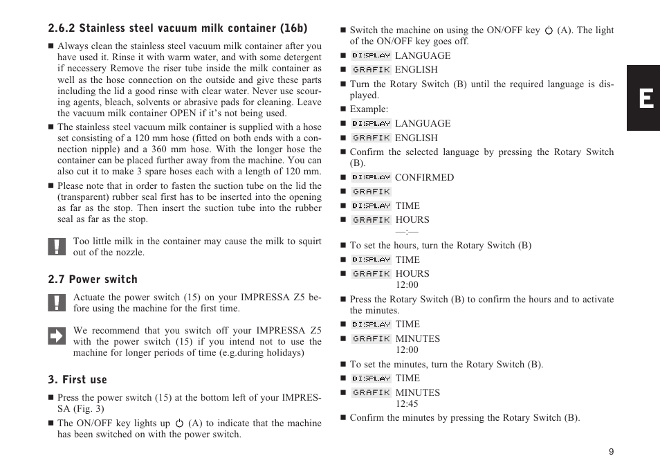 Jura Capresso IMPRESSA Z5 User Manual | Page 9 / 37