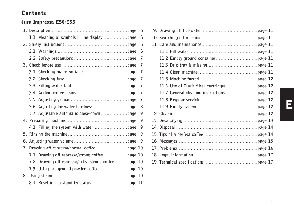 Jura Capresso E30 User Manual | Page 5 / 17
