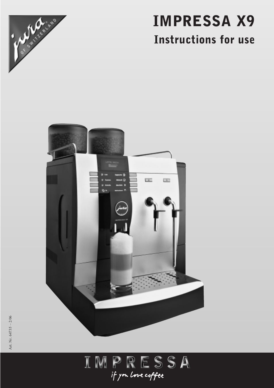 Jura Capresso IMPRESSA X9 User Manual | 18 pages