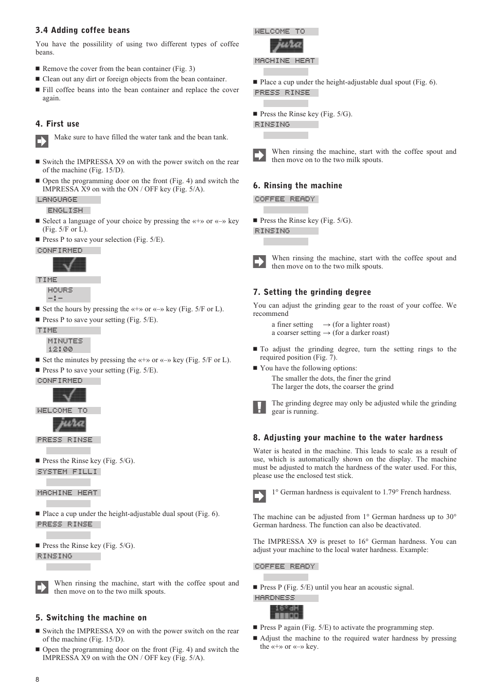 Jura Capresso IMPRESSA X9 User Manual | Page 8 / 18
