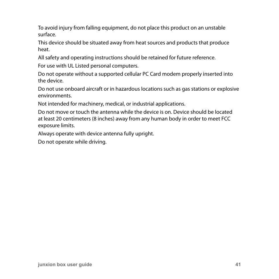 Junxion Box JB-110B User Manual | Page 41 / 48