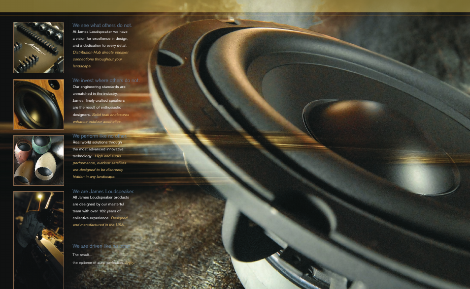 Patented sound...hands down | James Loudspeakers Landscape Series User Manual | Page 2 / 8