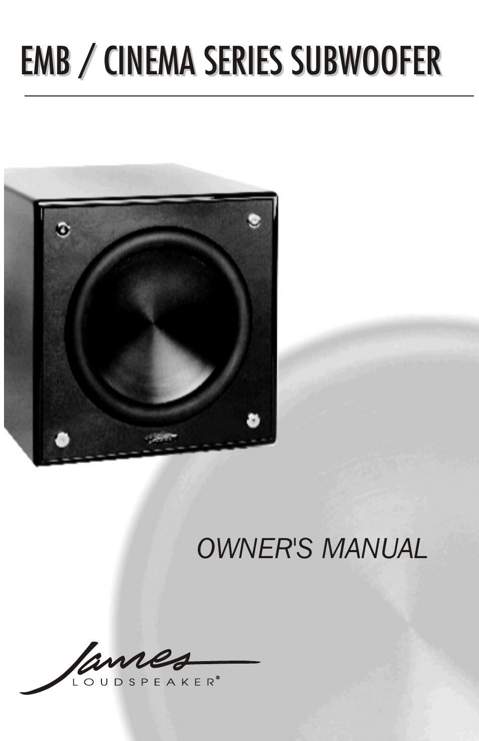 James Loudspeakers EMB User Manual | 11 pages