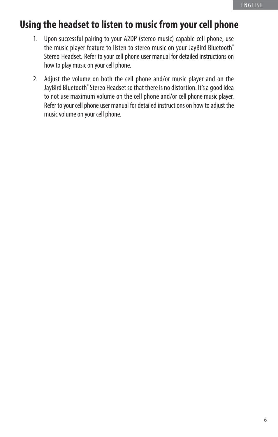 JayBird BLUETOOTH HEADPHONES JB200 User Manual | Page 11 / 82