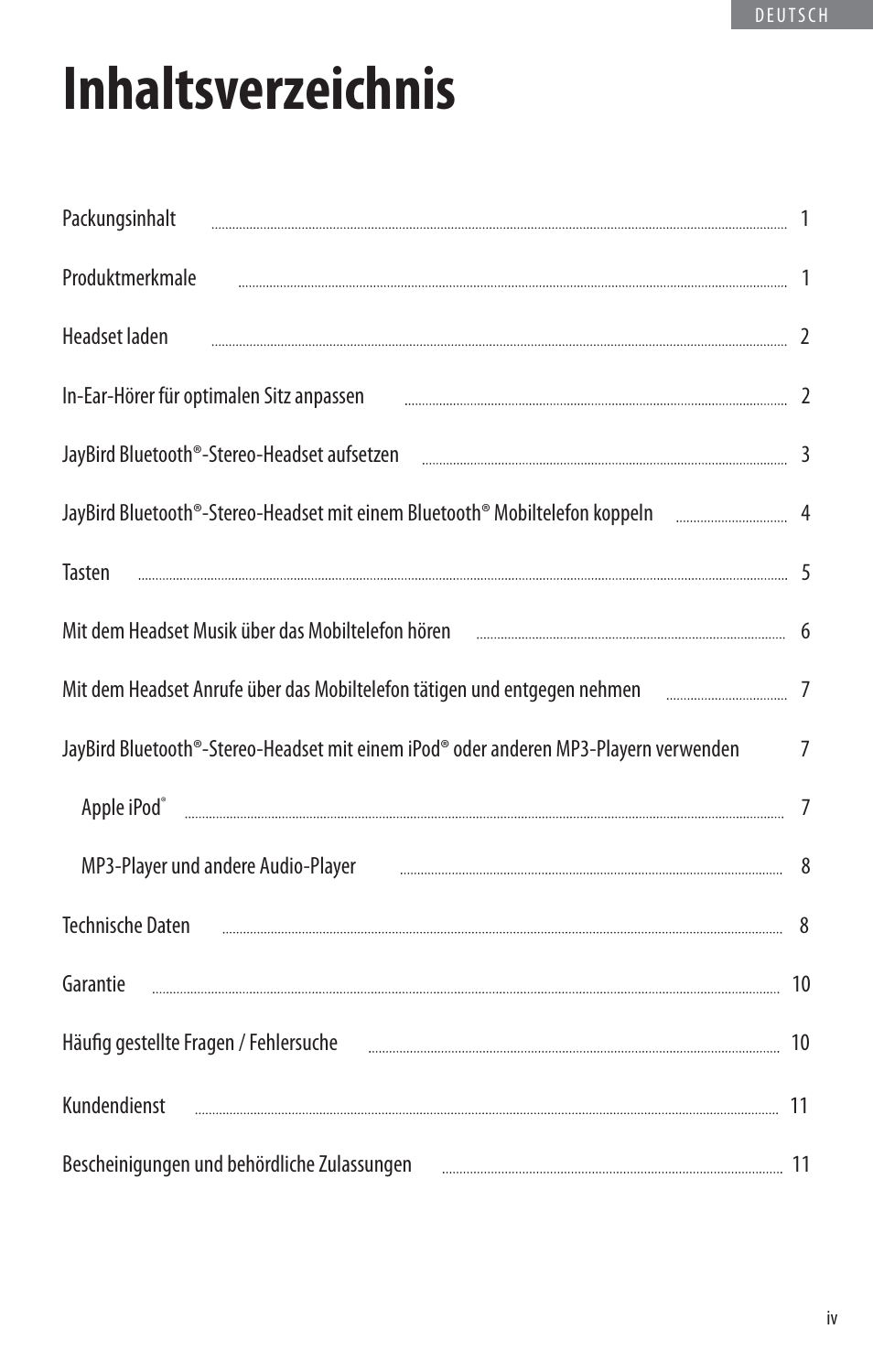JayBird BLUETOOTH HEADPHONES JB200 User Manual | Page 37 / 82