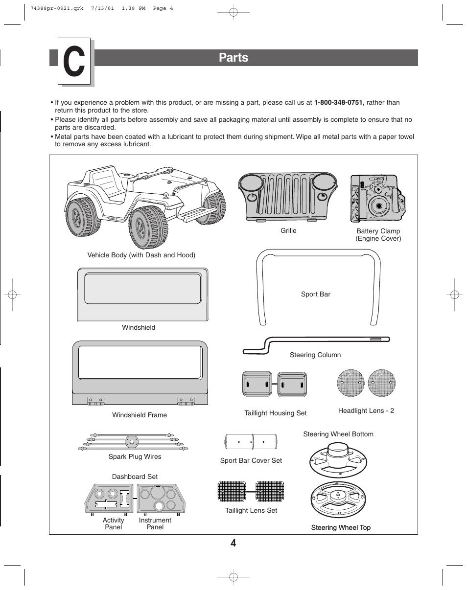 Parts | Jeep 74383 User Manual | Page 4 / 28
