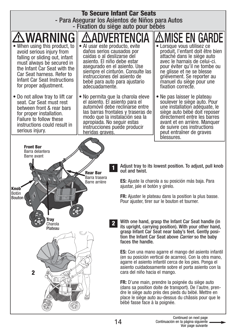 Ƽmise en garde ƽwarning, Ƽadvertencia | Jeep VIL001-R1 User Manual | Page 14 / 24