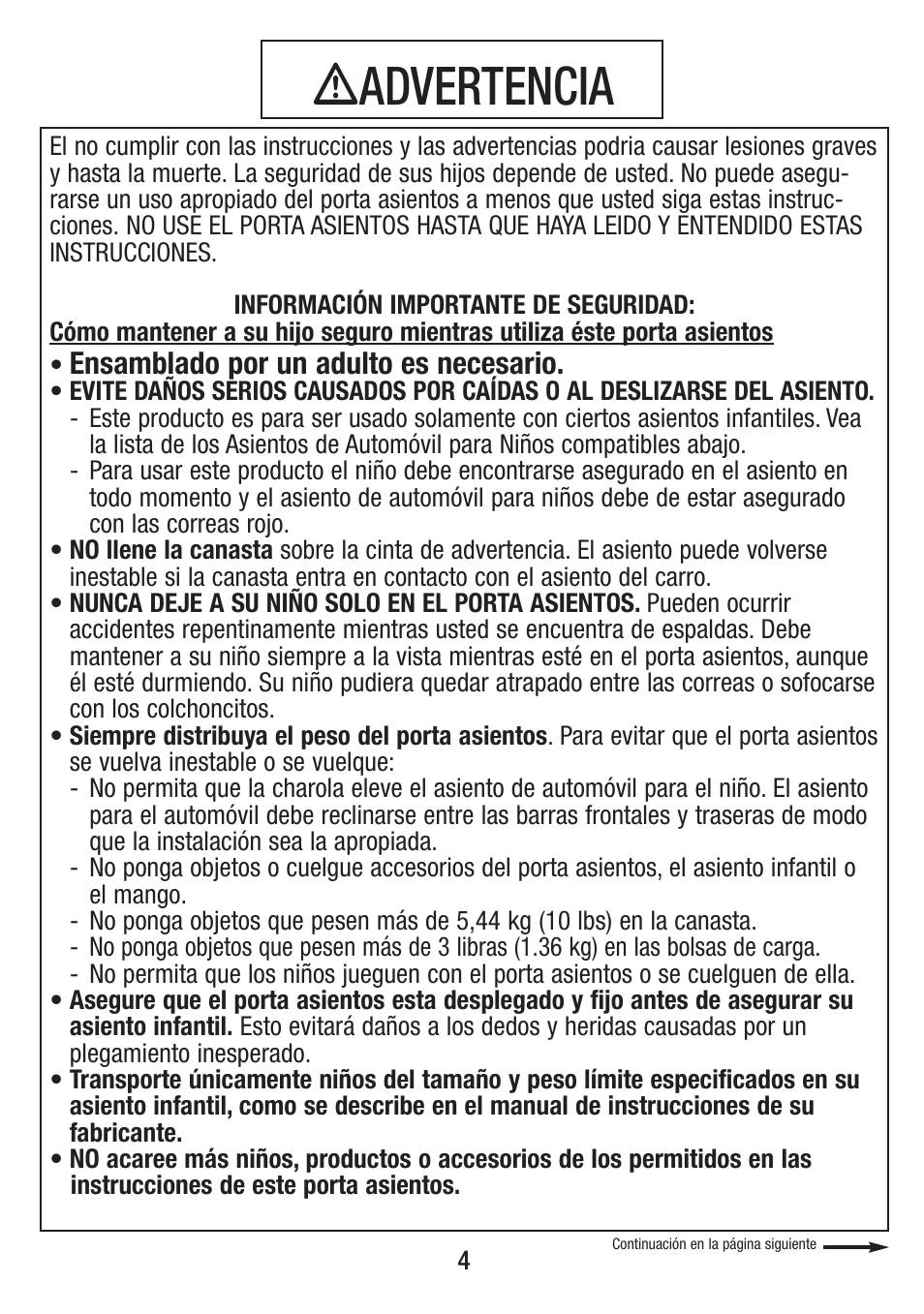 Ƽadvertencia | Jeep VIL001-R1 User Manual | Page 4 / 24