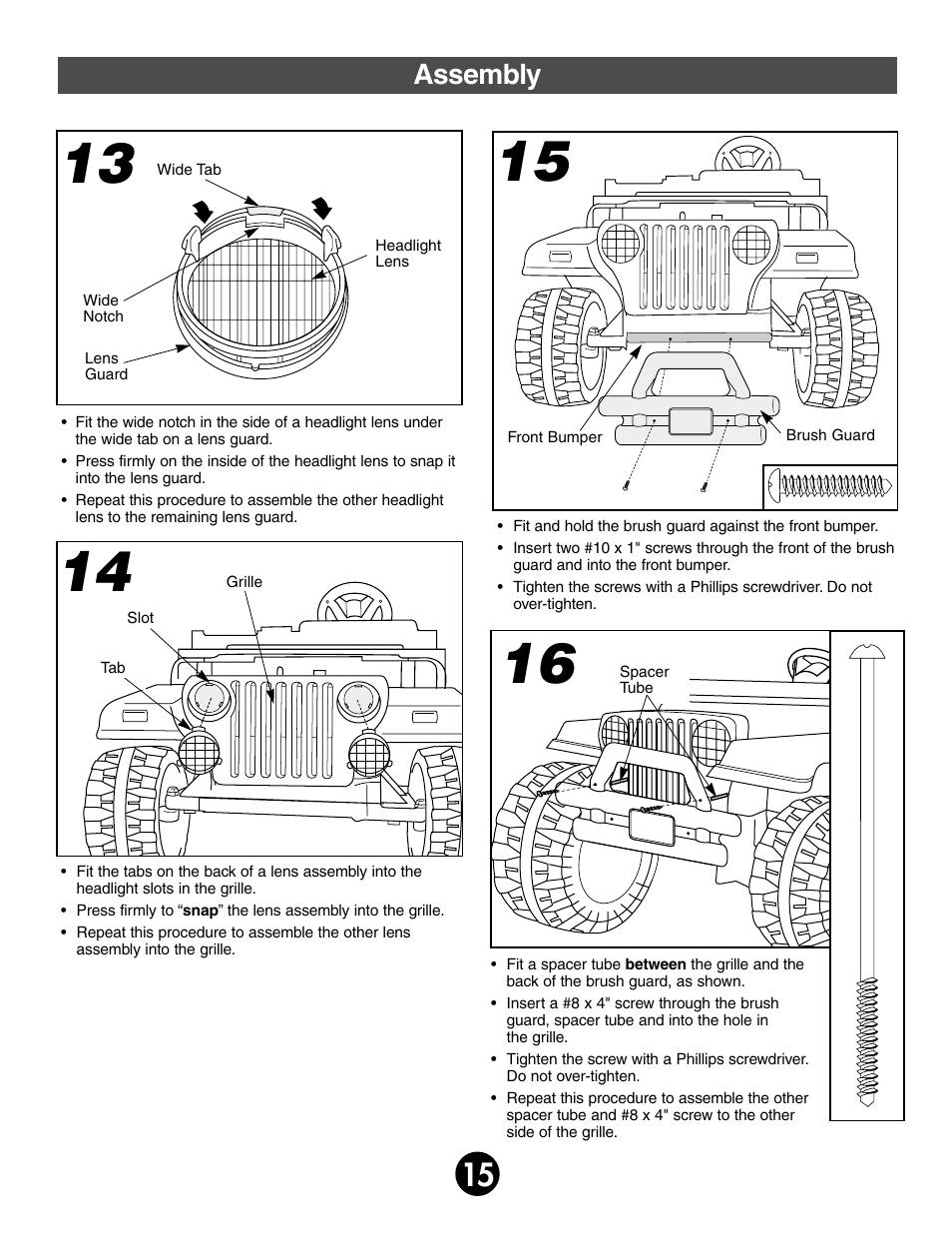 Assembly | Jeep 75598 User Manual | Page 15 / 36