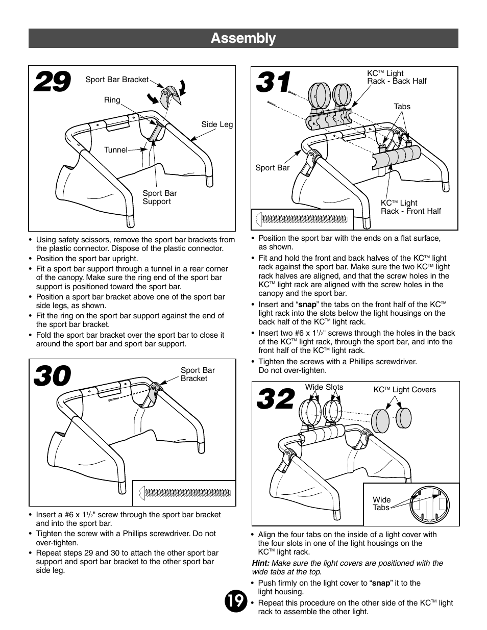 Assembly | Jeep 75598 User Manual | Page 19 / 36