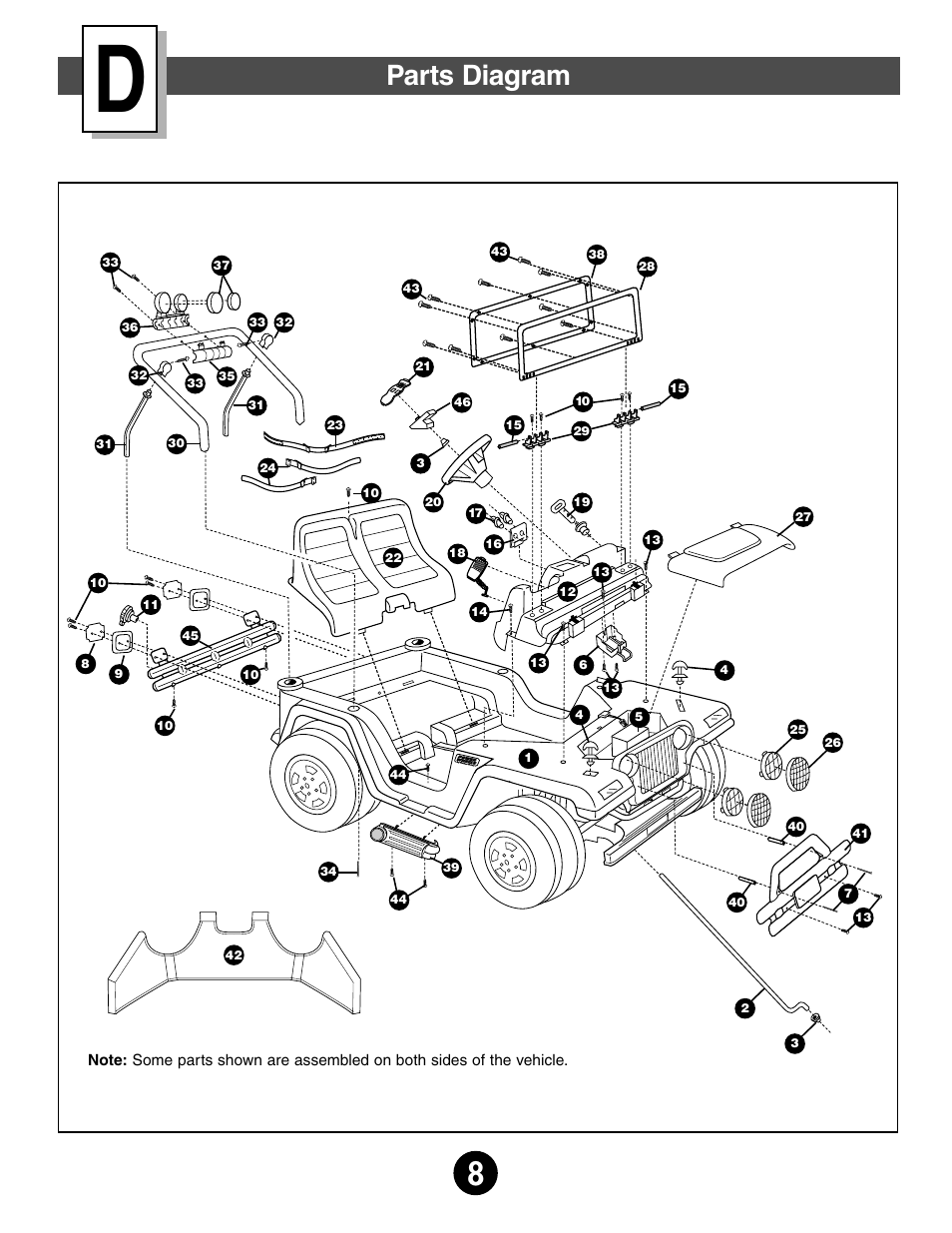 Parts diagram | Jeep 75598 User Manual | Page 8 / 36