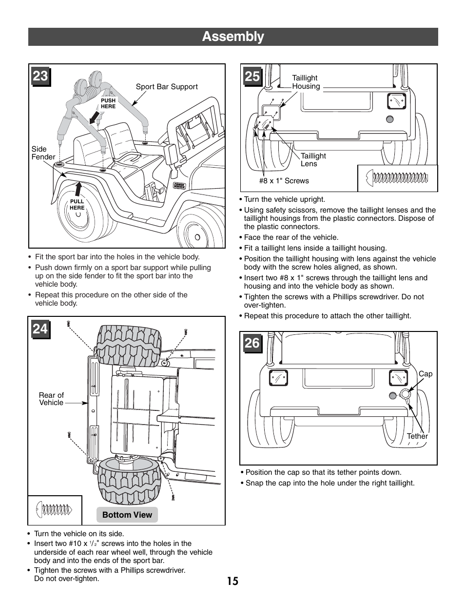 Assembly | Jeep WRANGLER B7659 User Manual | Page 15 / 28