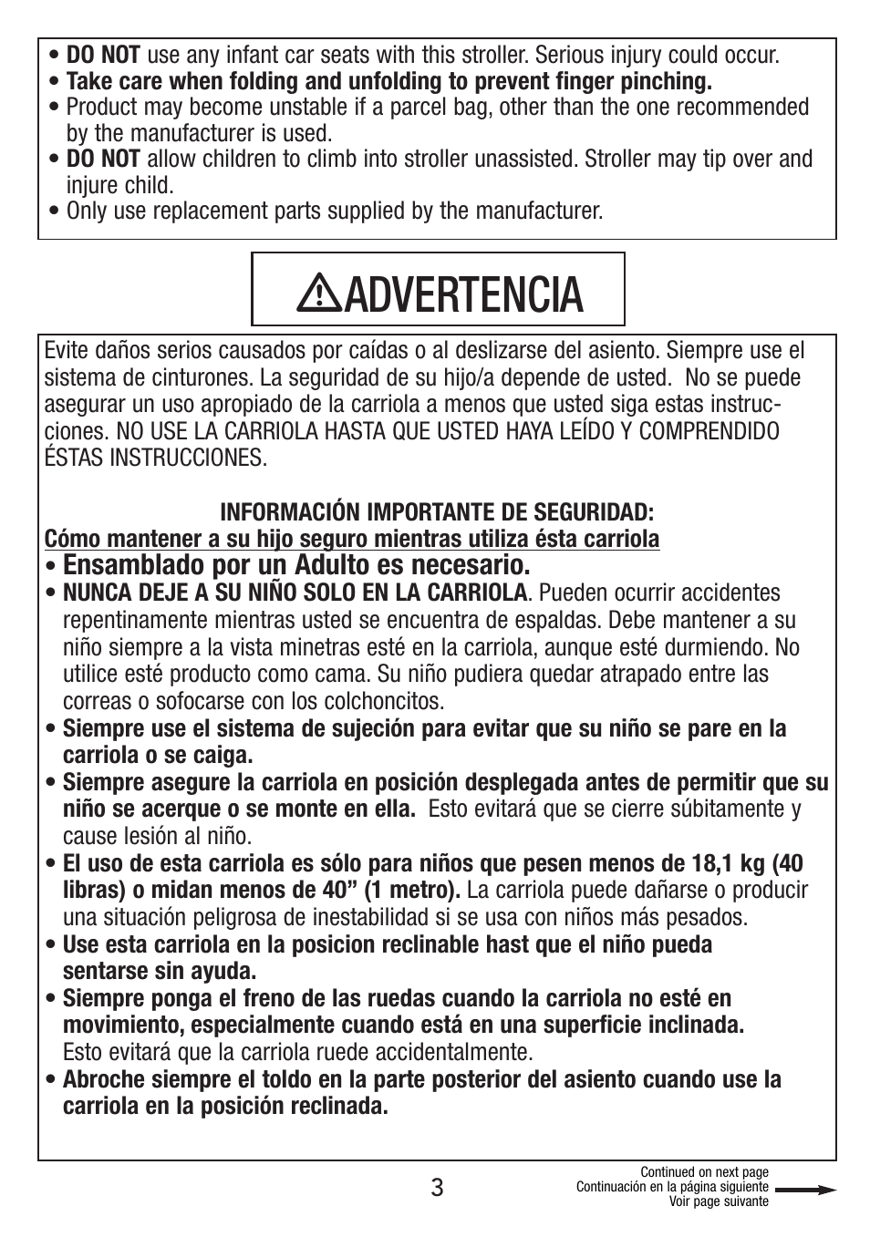 Ƽadvertencia, Ensamblado por un adulto es necesario | Jeep S51J-T-R2 User Manual | Page 3 / 20
