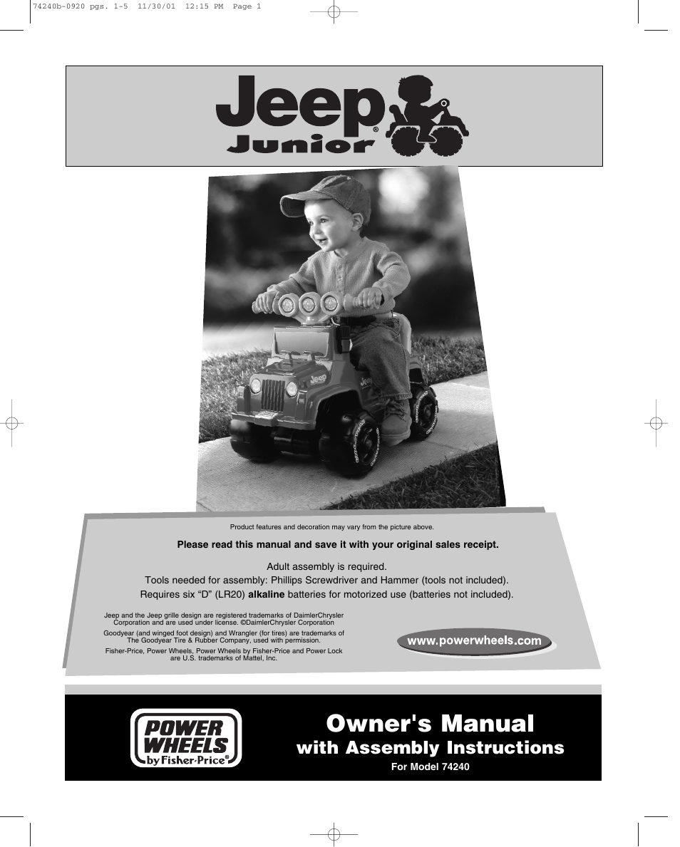 Jeep 74240 User Manual | 20 pages