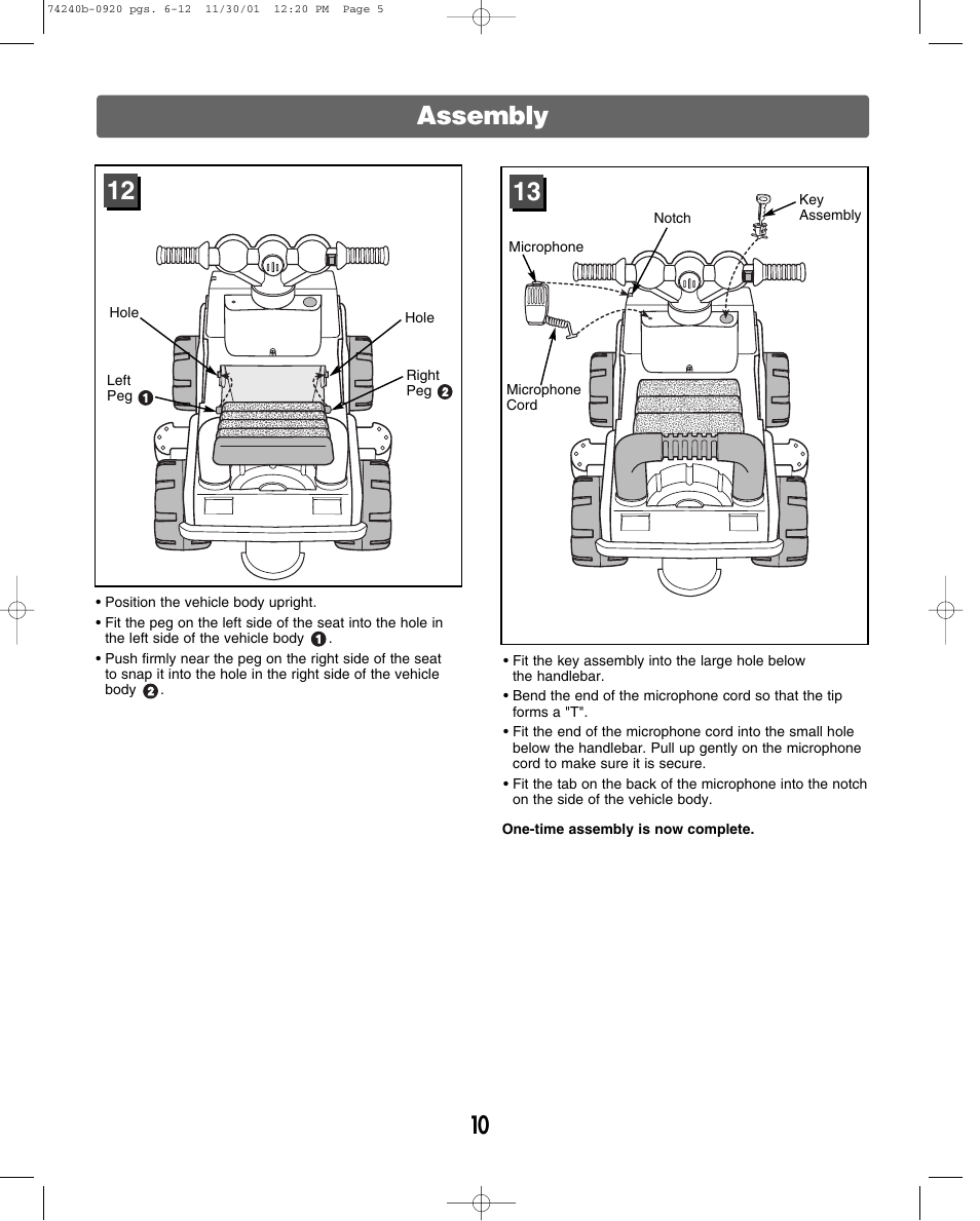 Assembly | Jeep 74240 User Manual | Page 10 / 20