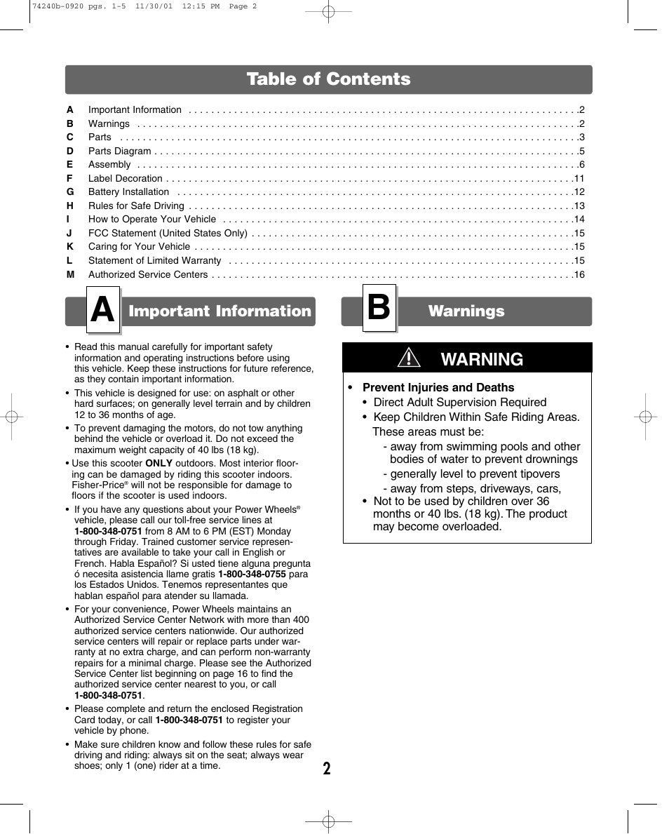 Jeep 74240 User Manual | Page 2 / 20