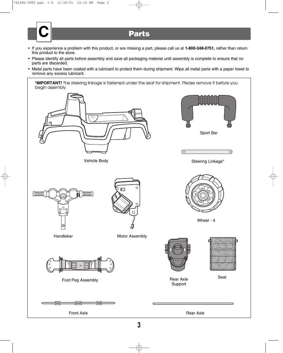 Parts | Jeep 74240 User Manual | Page 3 / 20
