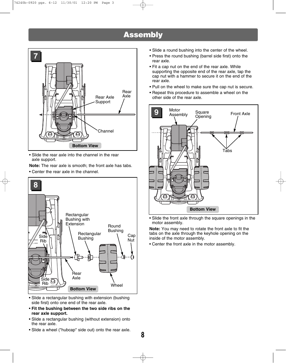 Assembly | Jeep 74240 User Manual | Page 8 / 20