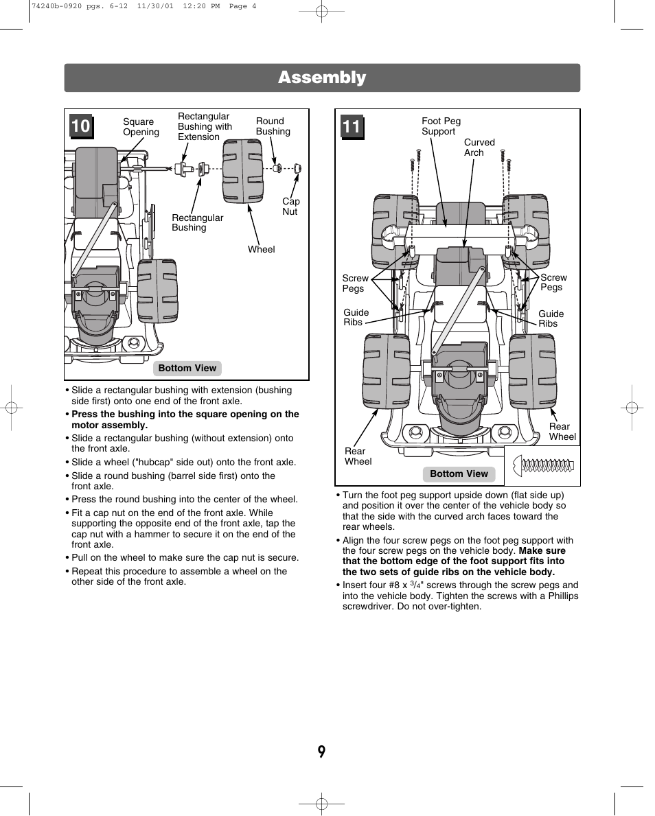 Assembly | Jeep 74240 User Manual | Page 9 / 20