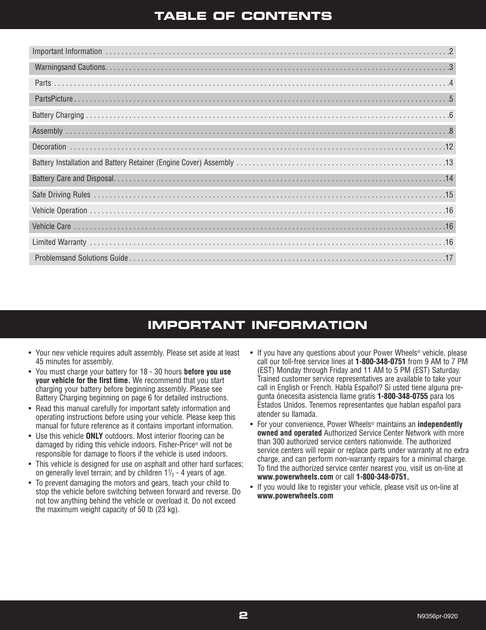 Jeep HOT WHEELS N9356 User Manual | Page 2 / 20