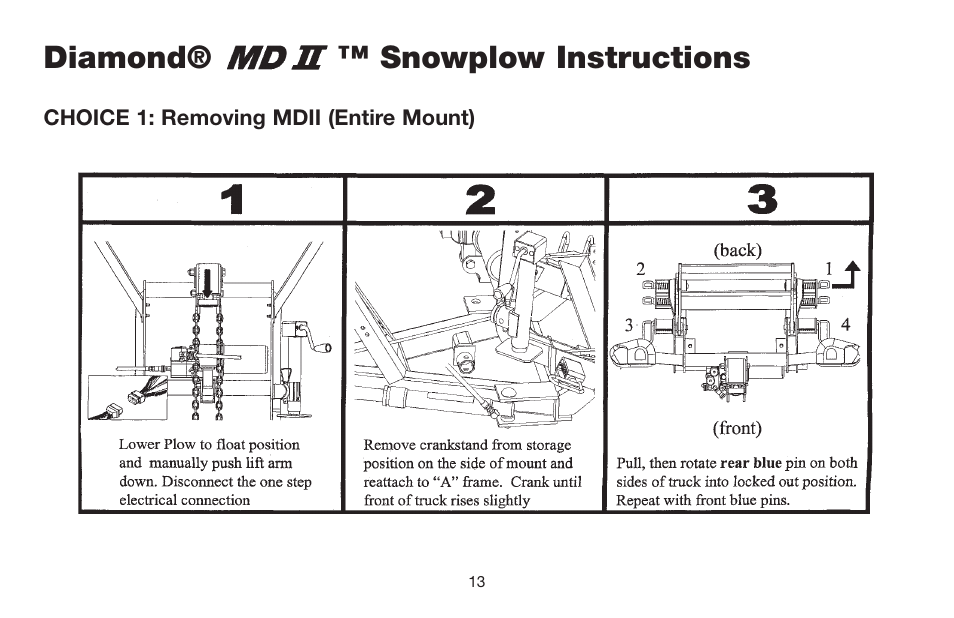 Diamond® ™ snowplow instructions | Jeep E-60 User Manual | Page 14 / 42