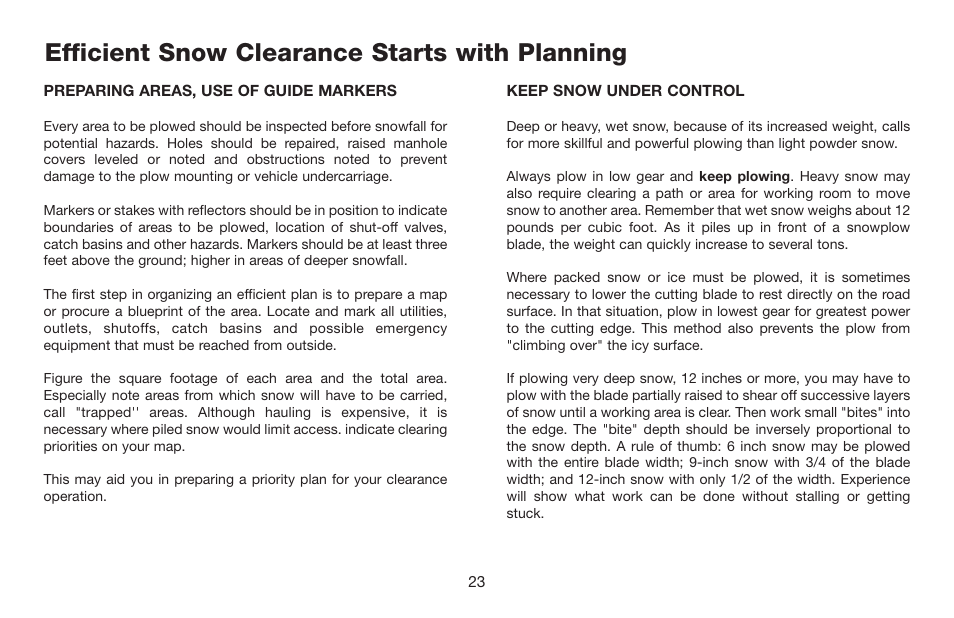 Efficient snow clearance starts with planning | Jeep E-60 User Manual | Page 24 / 42