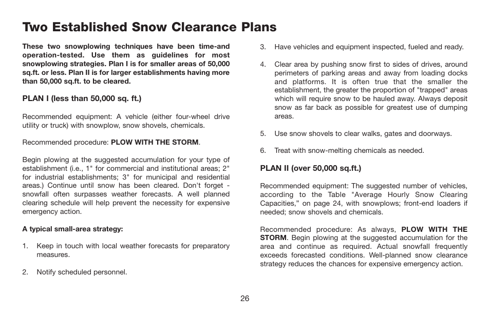 Two established snow clearance plans | Jeep E-60 User Manual | Page 27 / 42